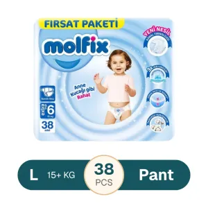 MOLFIX Supre Adv.PK E.Large (15+ Kg) 38 pcs Pant Diapar