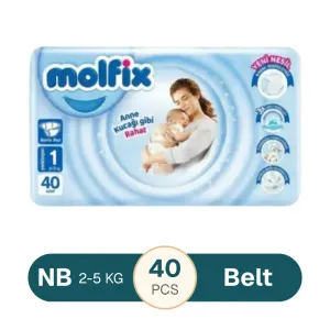 Molfix Twin Newborn Belt 2-5 Kg 40 Pcs (Made in Turkey)