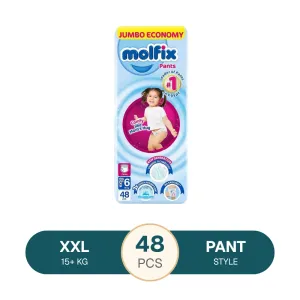 Molfix Jumbo Pants XXL 15+ Kg 48 Pcs (Made in Turkey)