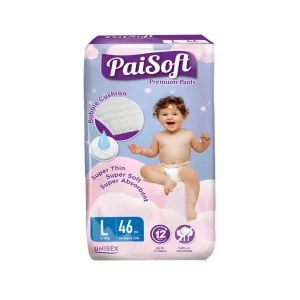 Paisoft Premium Baby Diaper Pants L 9-14 kg - 46 pcs
