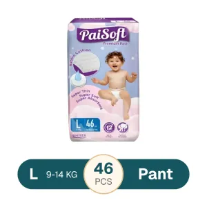 Paisoft Premium Baby Diaper Pants L 9-14 kg - 46 pcs