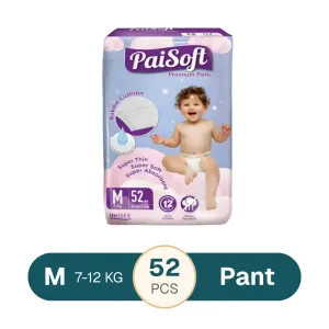 Paisoft Premium Baby Diaper Pants M 7-12 kg - 52 pcs