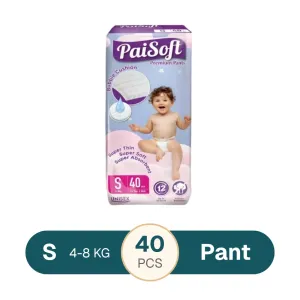 Paisoft Premium Baby Diaper Pants S 4-8 kg - 40 pcs