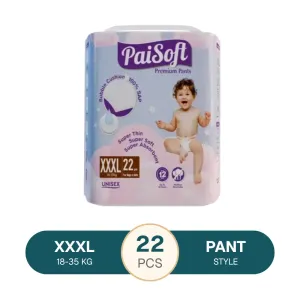 Paisoft Premium Baby Diaper Pants XXXL 18–35 kg - 22 pcs