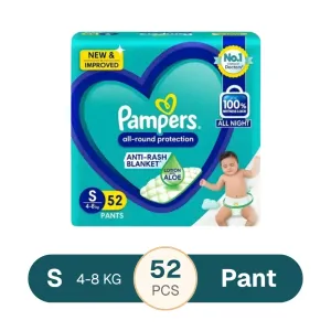 Pampers All round Protection Daiper Pants Small 4-8kg - 52 Pcs
