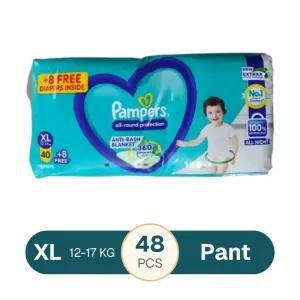 Pampers All round Protection Daiper Pants XL 12-17kg - 48Pcs