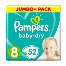 Pampers Baby Dry Size 8 belt Jumbo Pack 17 kg- 52 Pcs (UK)
