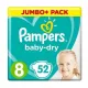 Pampers Baby Dry Size 8 belt Jumbo Pack 17 kg- 52 Pcs (UK)