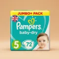 Pampers Baby Dry Size 5 Belt Jumbo Pack 11-16kg 72pcs (UK)