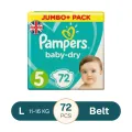 Pampers Baby Dry Size 5 Belt Jumbo Pack 11-16kg 72pcs (UK)