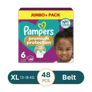 Pampers Baby Dry Size 6 Belt Jumbo Pack  Premium Protection Nappy 13-18kg 48pcs (UK)