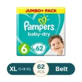 Pampers Baby Dry Size 6 Belt Jumbo Pack 13-18kg 62 pcs (UK)