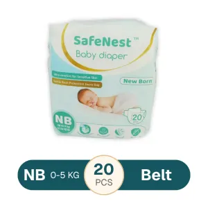 SafeNest Baby Belt Diaper Newborn (Up to 5kg) 20Pcs