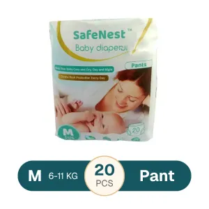 SafeNest Baby Diaper Pants M (6-11kg) 20Pcs