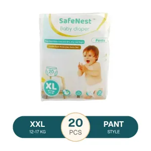 SafeNest Baby Diaper Pants XL (12–17kg)- 20 Pcs