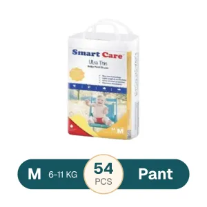 Smart Care Ultra Thin Baby Pant Diaper Medium - 6-11Kg 54 Pcs