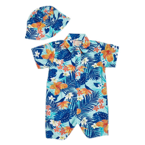 Baby Boy's Summer Romper With Hat