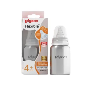 Pigeon Flexible Slim Neck Steel Feeder Bottle 140ml M (Indonesia)