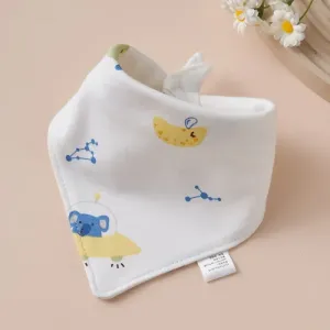 Baby Triangle Cotton Bib - Flying Saucer Elephant