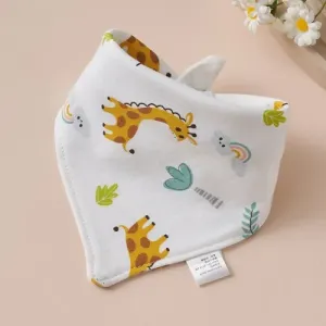Baby Triangle Cotton Bib - Giraffe