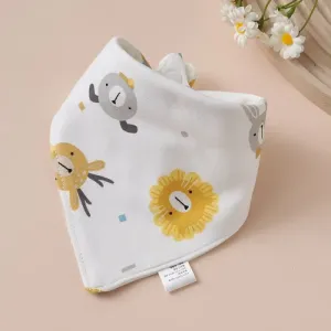 Baby Triangle Cotton Bib - Lion Design 