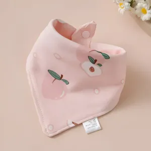 Baby Triangle Cotton Bib - Pink Peach 