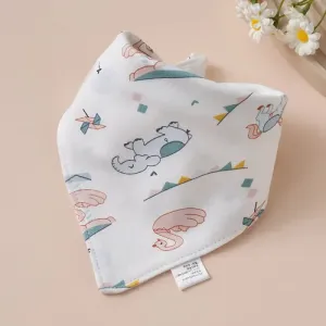 Baby Triangle Cotton Bib - Pink Swan 