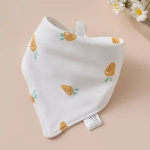 Baby Triangle Cotton Bib - Yellow Radish 