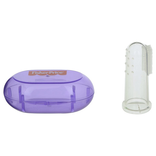 Fisher-Price Silicone Finger Brush with Case Purple (1016410)