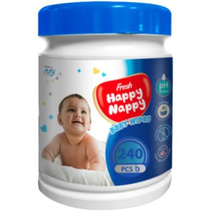 Fresh Happy Nappy Baby Wipes (Jar) 240 pcs