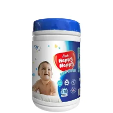 Fresh Happy Nappy Baby Wipes (Jar) 120 pcs