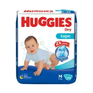Huggies Dry Medium Belt Diaper 6-11Kg - 60 Pcs (Malaysia)