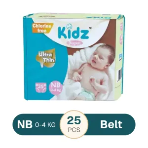 Kidz Baby Diaper Belt New Born (0-4 kg) 25 pcs