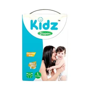 Kidz Baby Diaper Belt L (9-13 kg) 58 pcs