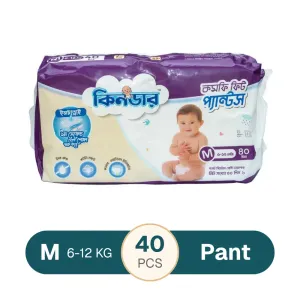 Kinder Diaper Confy Fit Pant M size (6 to 12)kg 40 Pcs