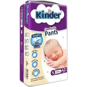 Kinder Diaper Comfy Fits Pants Jumbo S (3-8Kg) 42pcs