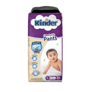  Kinder L size (8-15 kg) 34pcs Baby Diaper