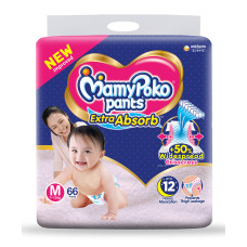 MamyPoko Pants Medium 7-12 Kg 66 Pcs (Made in India)