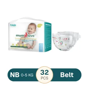 Mumlove Ultra Thin Baby Belt Diaper New Born - 32 pcs