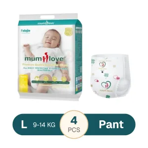 Mumlove Ultra Thin Baby Pant Diaper L 9-14kgs - 4 pcs