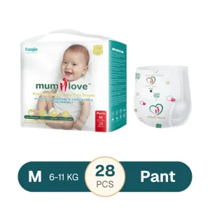 Mumlove Ultra Thin Baby Pant Diaper M 6-11kgs - 28 pcs