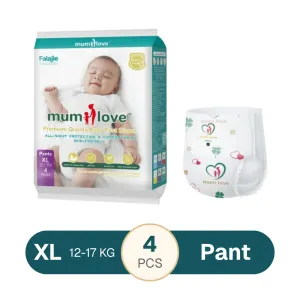 Mumlove Ultra Thin Baby Pant Diaper XL 12-17kgs - 4 pcs
