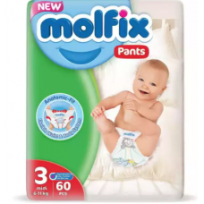 Molfix Baby Diaper Pants Super Pack Midi 6-11 kg 60 Pcs (Made in Turkey)