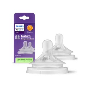 Philips Avent Natural Response Teat Nipple 1m+ Set of 2 (Medium Flow)