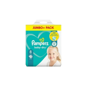 Pampers Baby Dry Size 8 belt Jumbo Pack 17+ kg- 52 Pcs (UK)