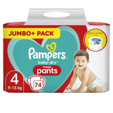 Pampers Baby Jumbo Size 4 pant 9-15 kg 74 pcs (UK)