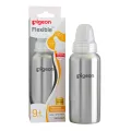 Pigeon Slim Neck Steel bottle 240ml L size with plastic hood & cap (natural)