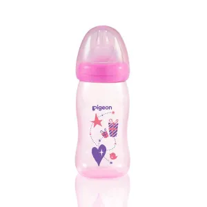 Pigeon Baby Soft Touch Clear PP Feeding Bottle 240ml 3m+ (Pink)