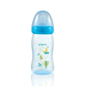 Pigeon Baby Soft Touch Clear PP Feeding Bottle 240ml 3m+ (Blue)