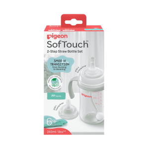 Pigeon SofTouch BPP Step Up Straw Bottle Set - 240 ml